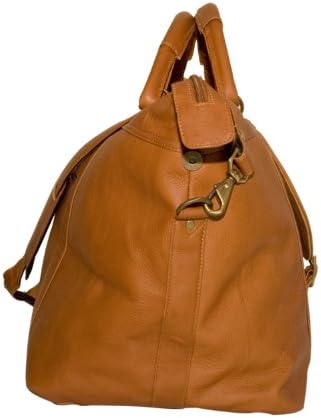 NCAA Southern Illinois Salukis Tan Leather Top Zip Travel Bag