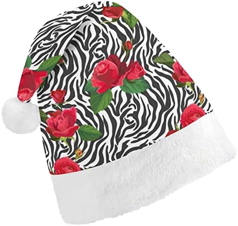 Chapéus de Natal de Flores de Nudquia e Zebra Chapéus de Natal para Família de férias de Natal Impresso