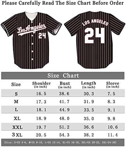 Tifiya Los Angeles 99/23/24 Stripes Impressa Baseball Jersey LA Baseball Team camisas para homens/mulheres/jovens