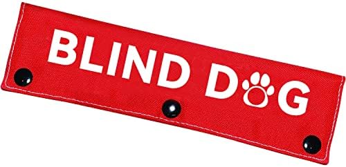 Advivio Blind Dog Red Dog Leash Sleeve, alerta de alerta de penduramento Tag de identificação para
