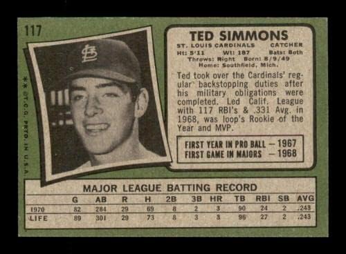 117 Ted Simmons RC - 1971 Topps Baseball Cards classificados Exmt - Baseball Slabbed Rookie Cards