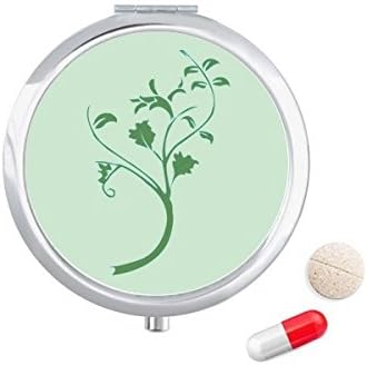 Folhas verdes galhos Flores Caixa da caixa de comprimidos Pocket Medicine Storage Dispensador