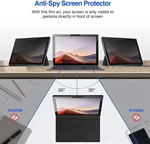 Protetor de tela de privacidade do Procase para Surface Pro 7 Plus, Pro 7, Pro 6, Pro 5, Pro 4 Pacote com Caixa