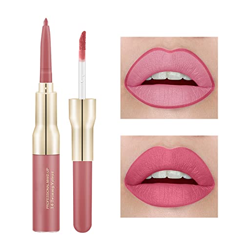 24 batom de batom de ponta dupla batom lipsick lipstick com maquiagem labial Velvet Longa Lip Lip Girl