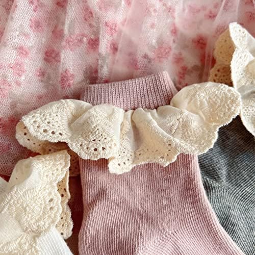 Taous Assam garotas baby bufles meias de renda para criança Princesa Frilly Dress Socks Meias infantis