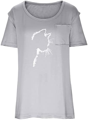 Camisas para mulheres desgastadas de manga curta Tops de verão colheita de pescoço fofo camisetas gráficas camisetas