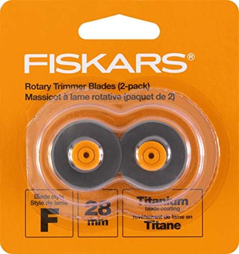 Fiskars 157390-1001 Lâminas de substituição rotativa de titânio, 28mm, 2 pacote, prata/laranja