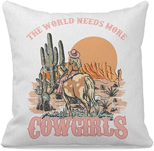 Western Retro Cowgirl O mundo precisa de mais cowgirls Decorative Throw Proasshas
