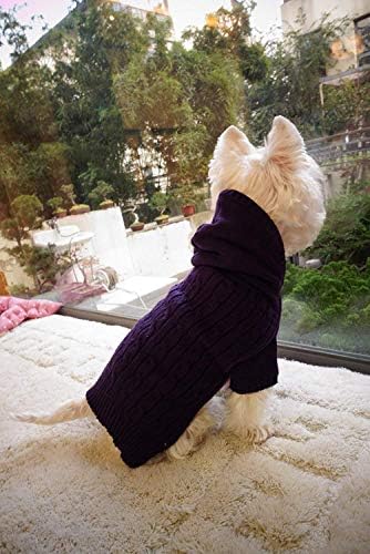 Hoodie de suéter de pet de gorjeta clássica de cachorro roxo para cachorros pequenos, tamanho pequeno