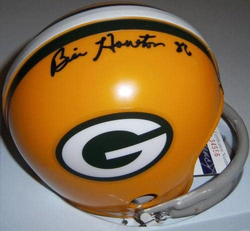 Packers Billy Howton assinou mini capacete com 86 JSA CoA Autograph Green Bay - Mini capacetes autografados da