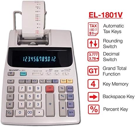 Calculadora de impressão em duas cores EL-1801V nítida 2.1 linhas/s 4 preto/vermelho