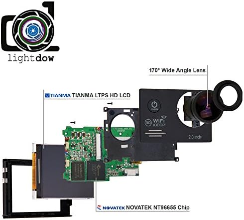 LightDow LD6000 WIFI 1080P HD Sports Action Camera Kit - App Controle remoto 30m Impermenda a