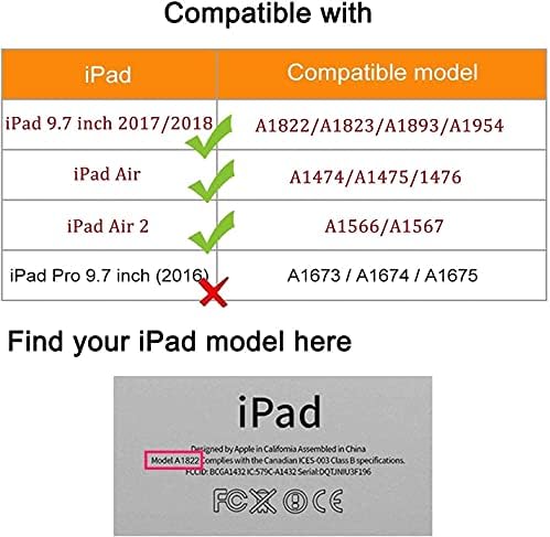 CASO PARA IPAD 9.7 5º/ 6º Gen/ iPad Air 2/ Air 1-360 Grau Girando casos de fólio de visualização de vários