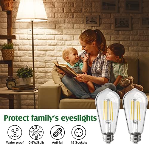 Bulbos de LED vintage de 24 pacote E26 Lâmpadas de base média LED Bulbos de 6W 6 Watt LED antigo LED lâmpadas