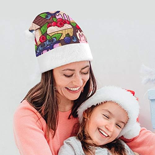 Chapéu de Papai Noel de Natal, delicioso bolo de férias de natal para adultos, Unisex Comfort