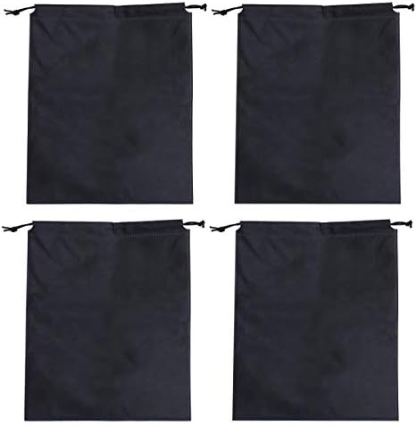 Moda 4pcs portáteis tecidos não tecidos Sacos de armazenamento de cordão preto sacos de cordas para viagens em