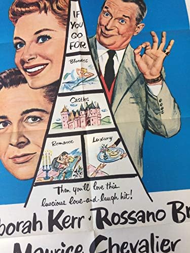 Conte suas bênçãos Poster original do filme 41 x 27m 1958, Maurice Chevalier