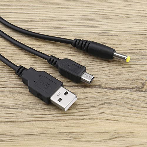 2pcs 2 em 1 USB Charging Cable Carreger compatível com Sony PSP 1000 2000 3000 Console Substituição