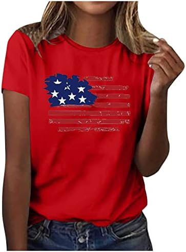American Flag Patriótico Camisas Patrióticas 4 de julho Tops TOPS FAGNS DESA ESTRELAS T-SHIRT PRIMA