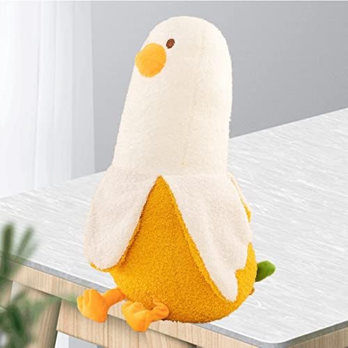 Fionout Banana Duck Plush Pillow Pato fofo de pato de pelúcia branca de pato de pato de pato brinquedo