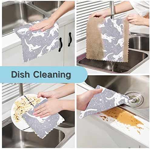 Cataku Gatos Estrela Espaço de cozinha panos para lavar louça Reutilizável Toalhas de pano de limpeza