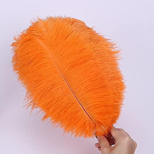 Zamihalaa 10-200pcs/lotes laranja penas de avestruz 15-70cm Penas de bricolage para artesanato para