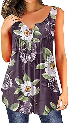 Uqrzau feminino Shapewear Bodysuit Tank Floral Impressão Floral Pleated sem mangas de camiseta