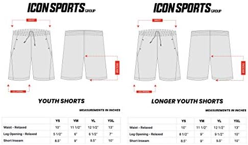 Icon Sports Wokid's Track Shorts - Official UEFA Sports Sports Futebol Athletic Ocorrendo calças