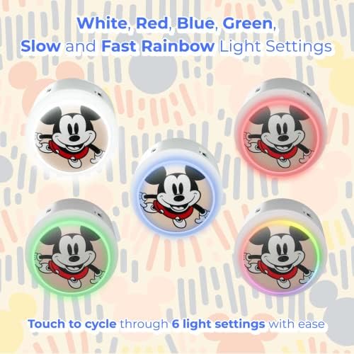Ijoy Disney Mickey Mouse Touch LED Night Light com Estação de carregamento USB- Mickey Led Nightlight