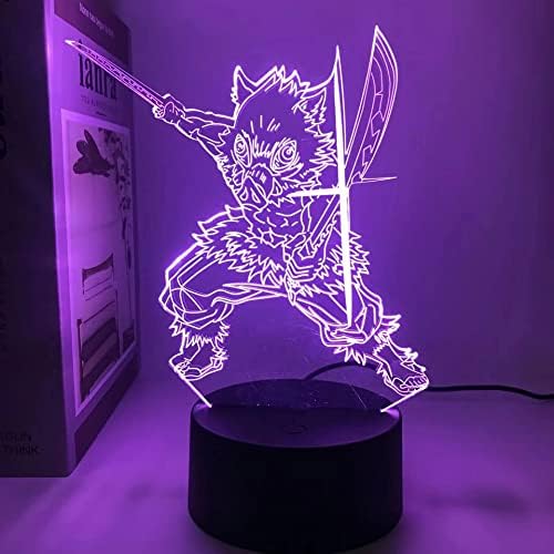 Slayer de demônio do anime Hashibira inosuke lâmpada 3d ilusão noite luz LED LED LUZES PAINEL PARA DOR DE BASTEME