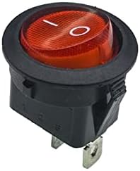 Chave de balanço Zaahh 10pcs/lote kcd1-102 redondo 23mm botão vermelho spst 2pin snap-in on/off position