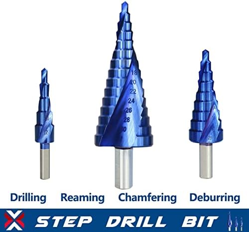 Exercícios de metal 4-32mm Blue Bit Bit Tools Drill Tools de perfuração Metal Wood Hole Etapa Cone