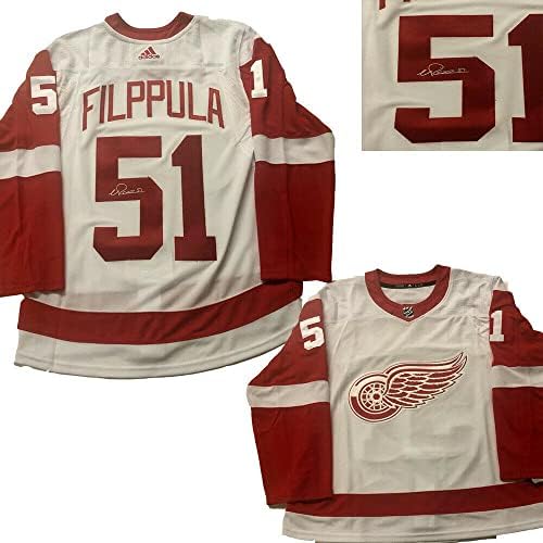 Valtteri Filppula assinou Detroit Red Wings White Adidas Pro Jersey - camisas da NHL autografadas