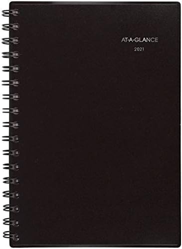 2021 Planejador Semanal e Mensal por Apo-A-Glance, 5-1/2 X 8-1/2, Small, Notetaker, Black