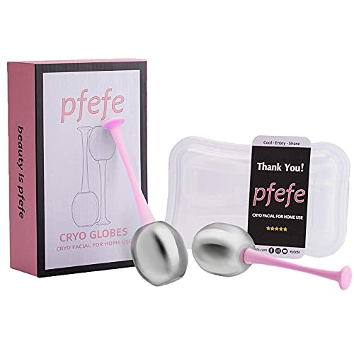 Pticho Pfefe Cryo Sticks e Globes Globes Set, aço inoxidável Face Beauty Cooling Freeze Massage