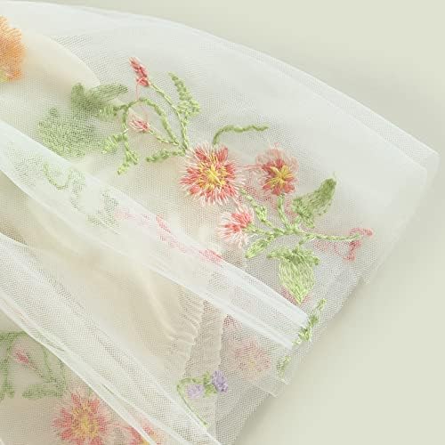 Lagkiyoj recém -nascido roupas de menina folhada de manga de manga floral bordado tutu princes