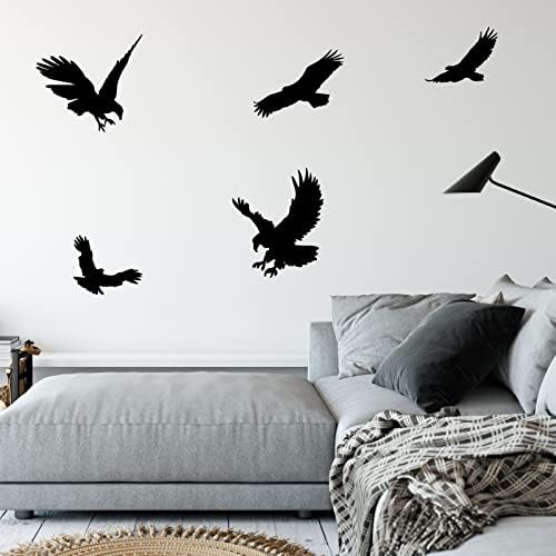Adesivos de parede de águia voadora em pligre, bando de pássaros decalques de parede voando decalques