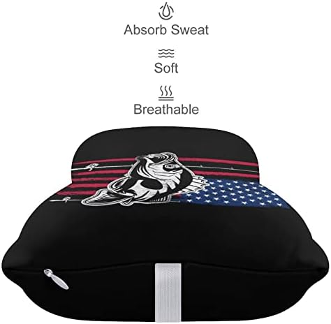 Bass pesca americana de bandeira americana travesseiro pescoço de carro macio para apoio de cabeça travesseiro