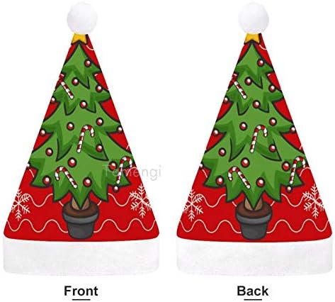 Chapéu de Papai Noel de Natal, Árvores de Natal Floco de neve de Natal Chapéu de férias para adultos, Hats de