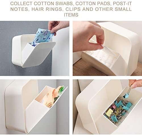 Yokoko Cotton Swab Storage Box Dispensador Jar Montagem de parede Bola de algodão QTIP Bolas Organizador
