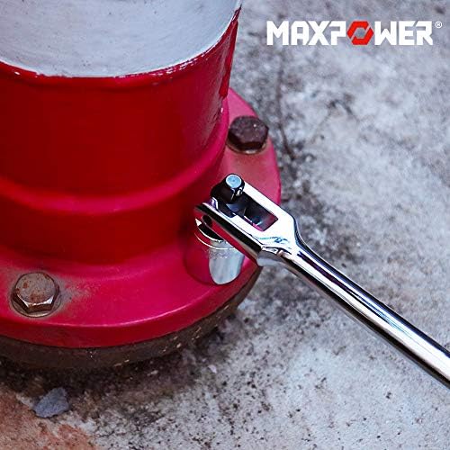 MaxPower 1/2 polegada e 3/8 de polegada Drive dupla de 18 polegadas barra de disjuntor Flex Drive fosfated
