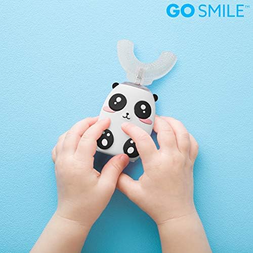 Vá sorrir, baby blu -sonic dentes escova para crianças panda pacote com pano de microfibra