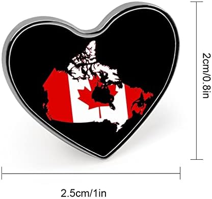 Mapa canadense sinalizador coração broche pino fofo lake pin art art de figurino