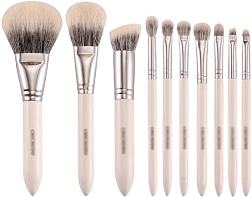 N/A Brush de maquiagem Brushes brancos pura define cabra e cabelos sintéticos caneta de beleza