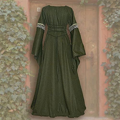 Vestidos medievais de gcvizuso para mulheres 2023 Lace Up Dress Vestido Renascença Sleeve Irish