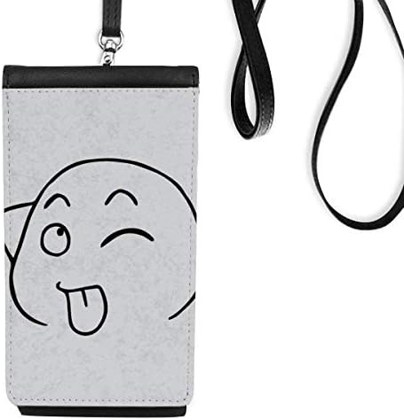 Bolsa para fora da língua preta Black Happy Pattern Phone Cartlet Bolsa pendurada bolsa móvel bolso