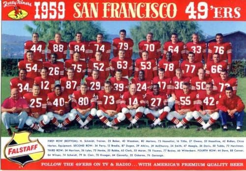 1960 assinado 49ers Falstaff Beer Original Promo Photo 17 assinaturas - fotos autografadas da NFL