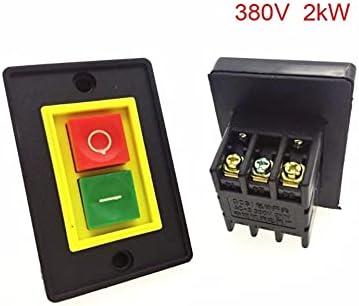 SUTK 5PCS E/S Stop Iniciar o interruptor AC 380V 2KW AC-3 Start Push Butchet On/Off QCS1, RED/GREEN