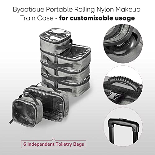 BYOOTique Rolling Makeup Case de estojo macio de maquiagem de maquiagem Organizador de cosméticos Carreira Travel