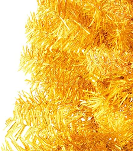Vidaxl Slim Artificial Half Christmas Tree com Stand Gold 47.2